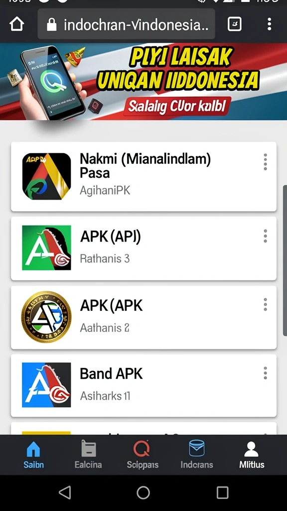 Cuplikan layar menu unduhan mikatoto untuk perangkat Android